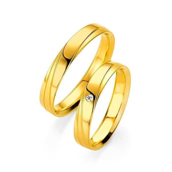 Gifteringer i gult gull 14 kt, 4 mm. BASIC SLIM - 4804205